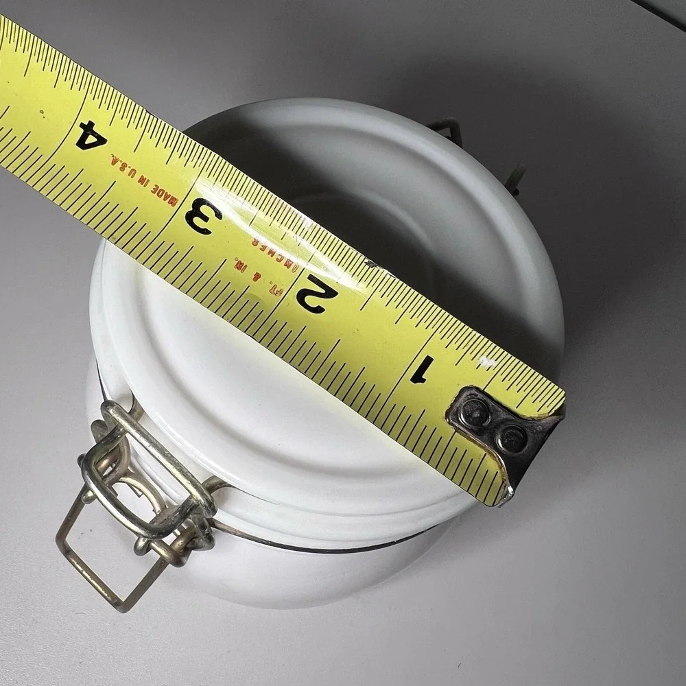Vintage Milk‎ Glass Wheaton Lidded Jar Canister Bale Clamp Locking- No Gasket